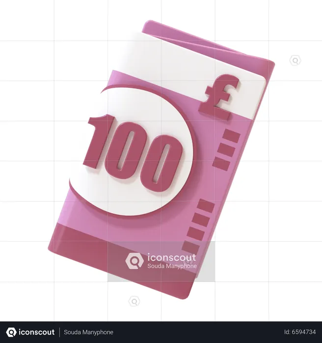 100 Pound Note  3D Icon