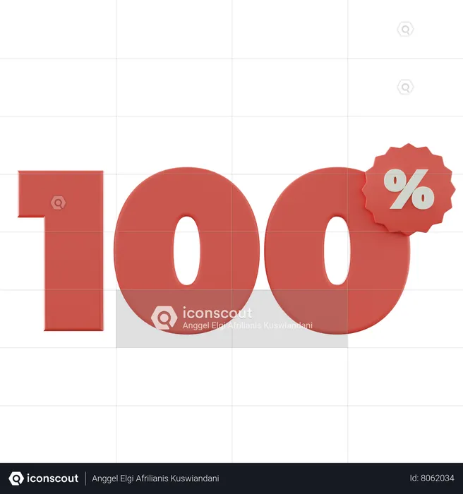 100 pour cent de réduction  3D Icon