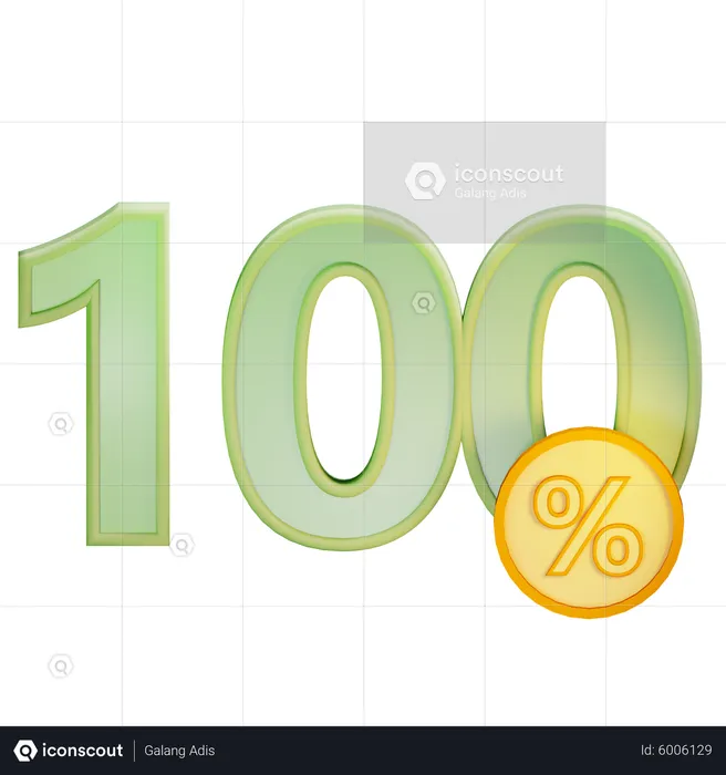 100 Prozent Rabatt  3D Icon