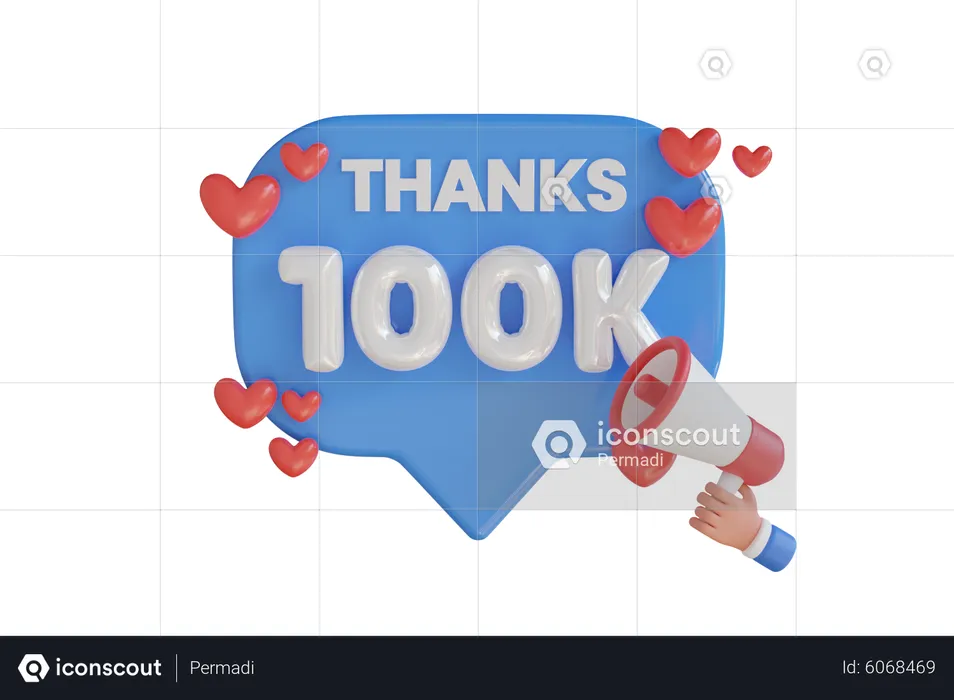 100k  3D Icon