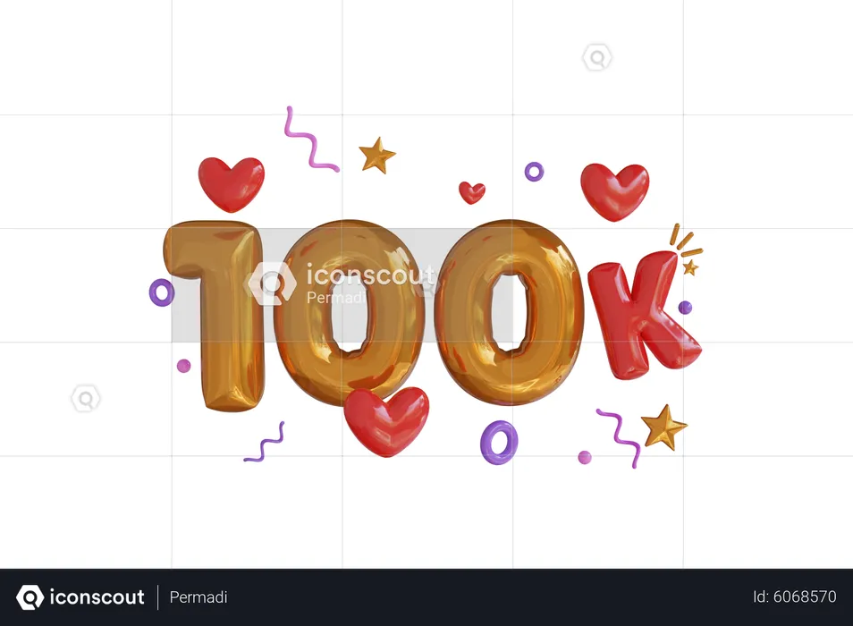 100K  3D Icon
