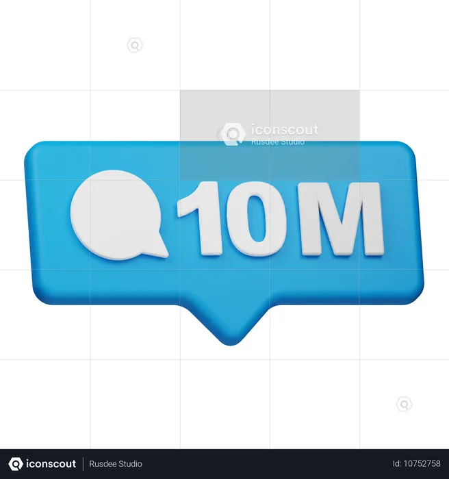 10m 댓글 알림  3D Icon