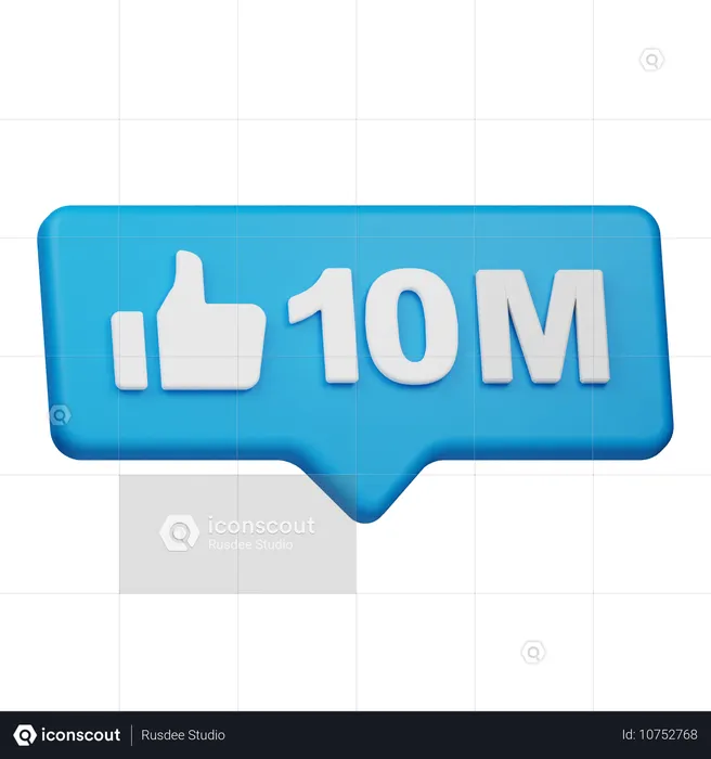 10m curtidas  3D Icon