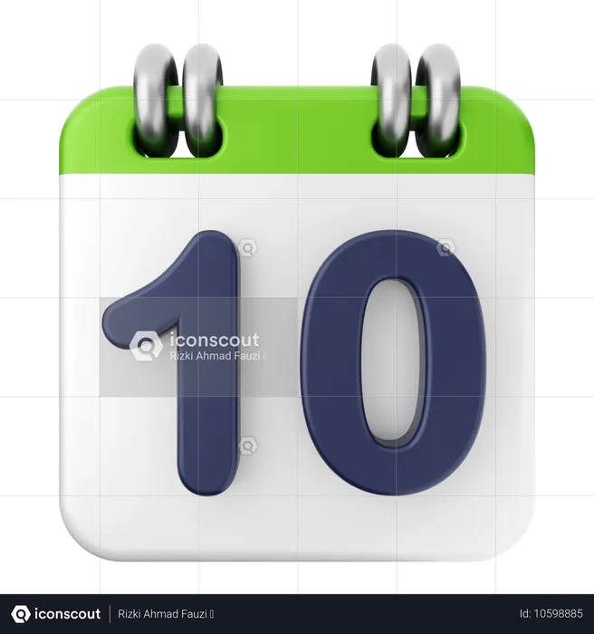 10º calendário  3D Icon