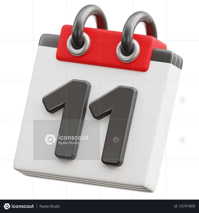 달력 날짜 11  3D Icon
