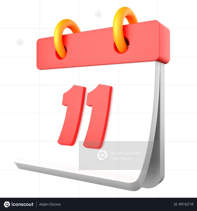 11 Date  3D Icon