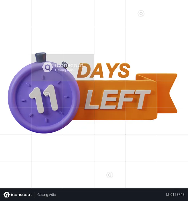 11 Days Left  3D Icon