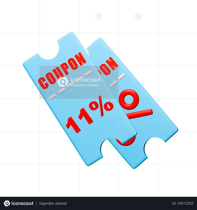 11% 할인 쿠폰  3D Icon