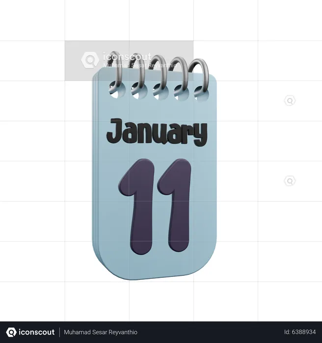 11. Januar Kalender  3D Icon