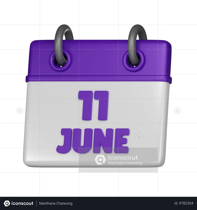 11 de junio  3D Icon