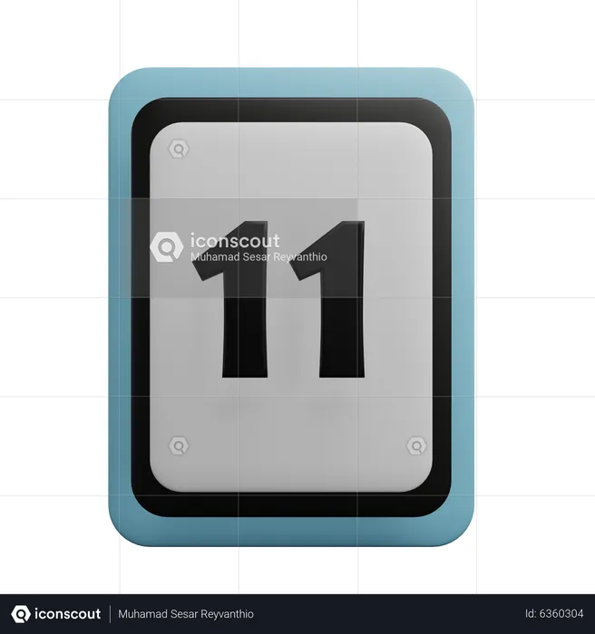 Number 11  3D Icon