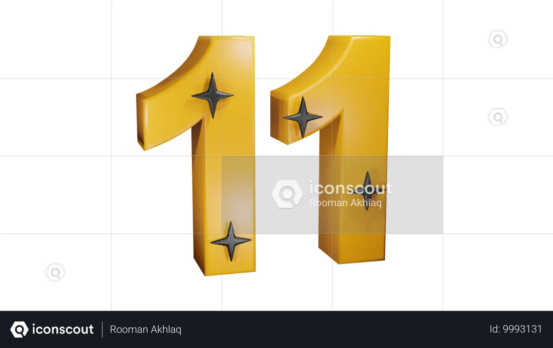 11 Nummer  3D Icon