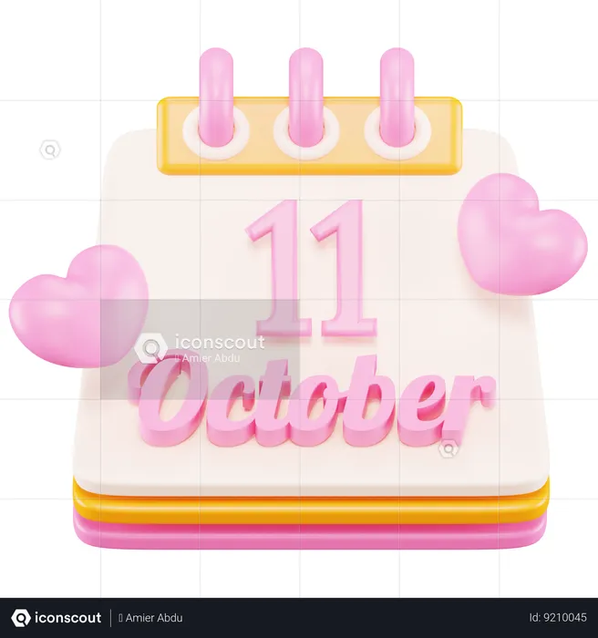11 October  3D Icon