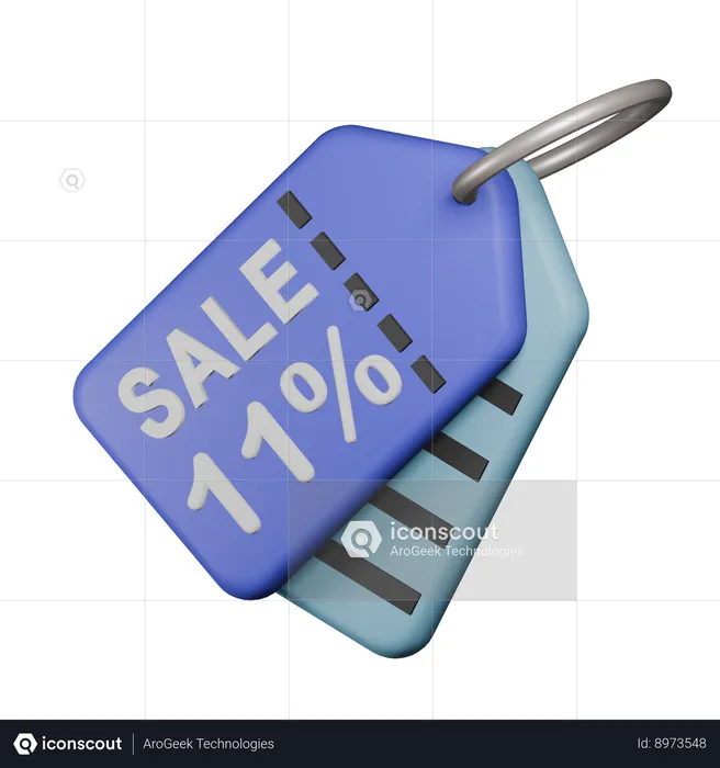 Etiqueta de venda de 11%  3D Icon