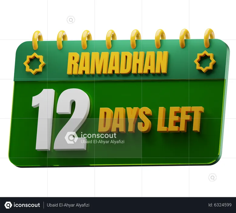 12 Days Left to Ramadan  3D Icon