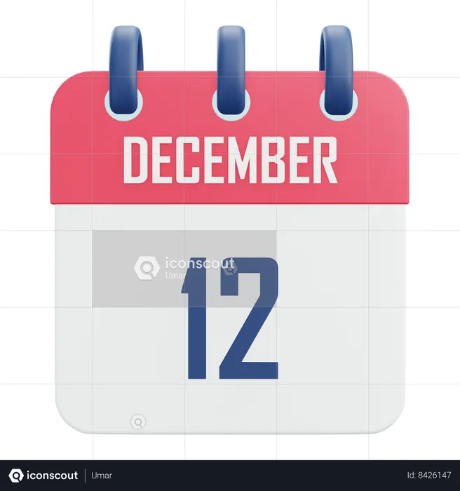 12 de dezembro  3D Icon