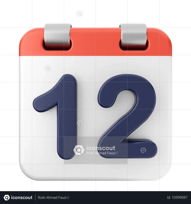 12º Calendario  3D Icon