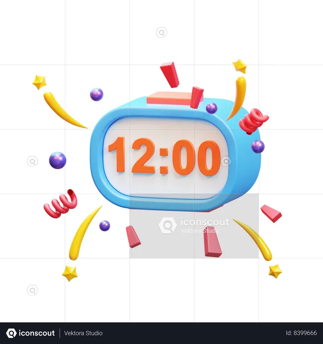 12h despertador  3D Icon