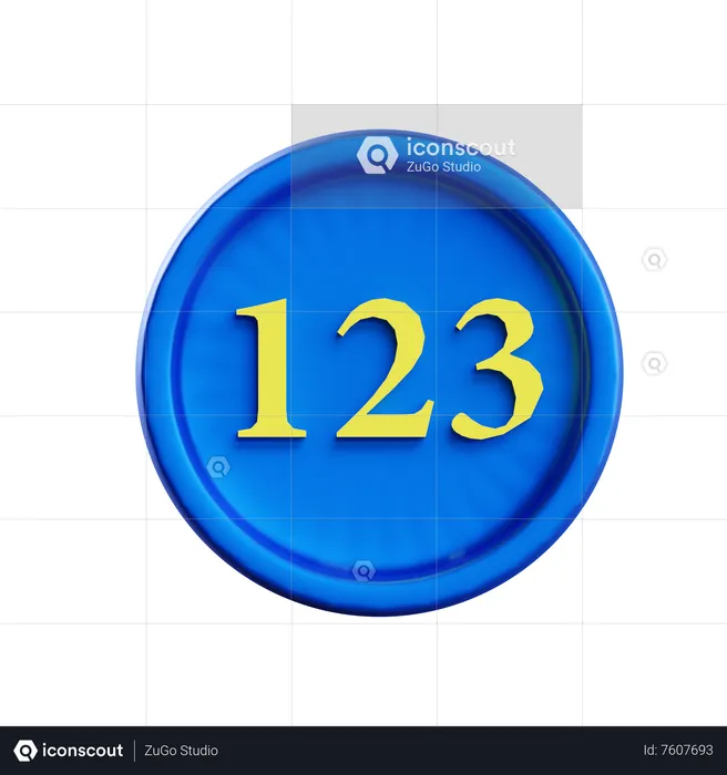 123 Number  3D Icon