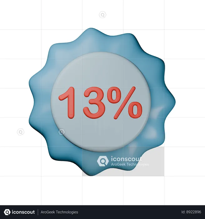 Selo de desconto de 13%  3D Icon