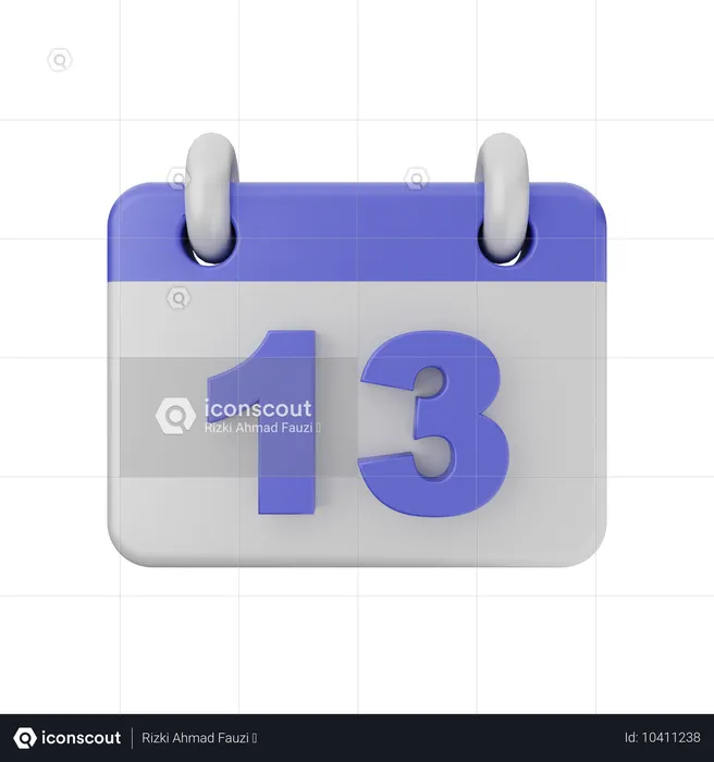 Calendário de 13 datas  3D Icon