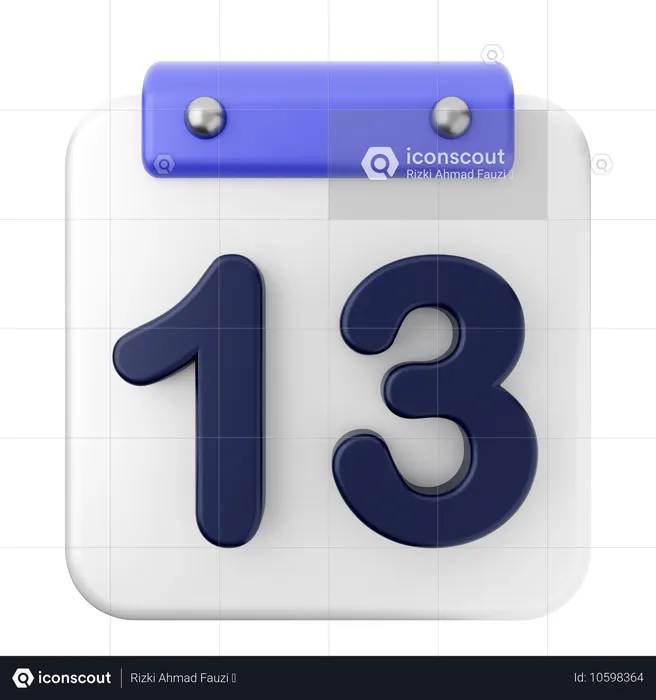 13° Calendario  3D Icon