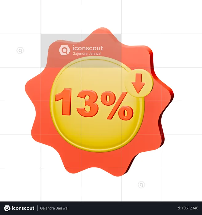 Insignia de descuento del 13%  3D Icon