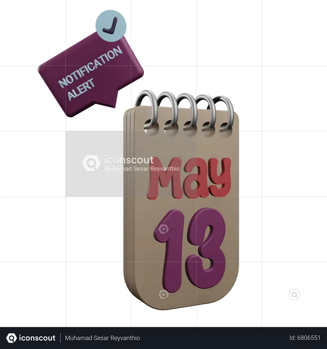 13 de mayo  3D Icon