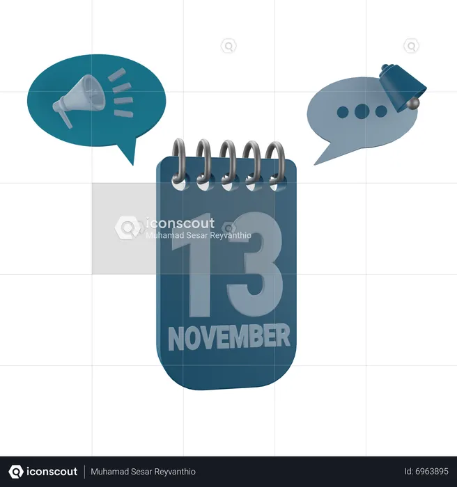 13 November  3D Icon