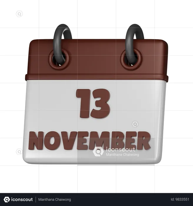 13 novembre  3D Icon