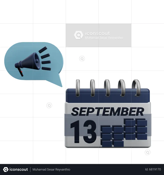 13 september  3D Icon