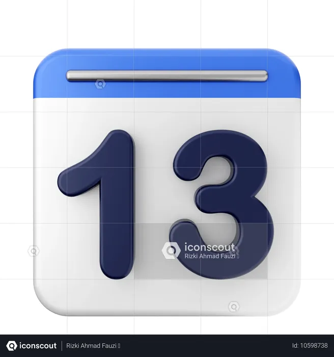 13 Th Calendar  3D Icon