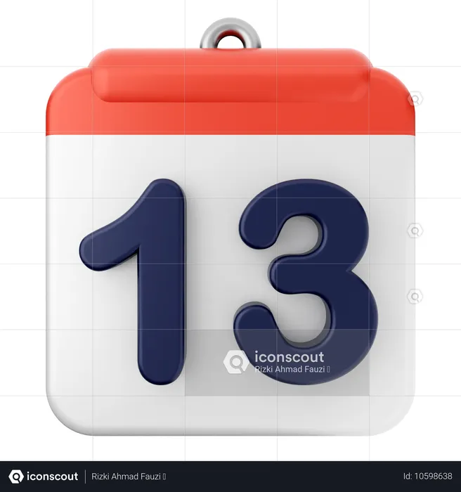 13º Calendário  3D Icon