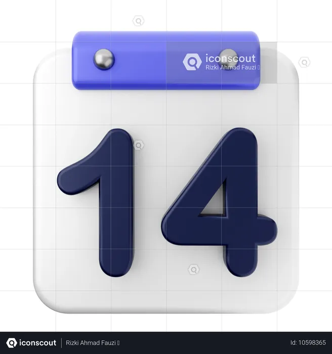 Calendario 14  3D Icon