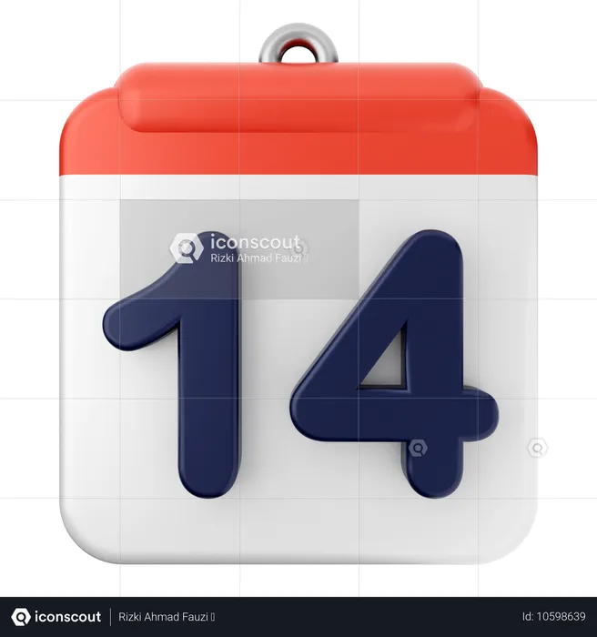 Calendario 14  3D Icon