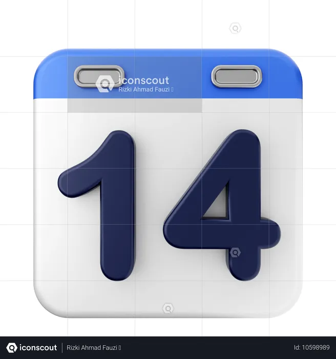 Calendario 14  3D Icon