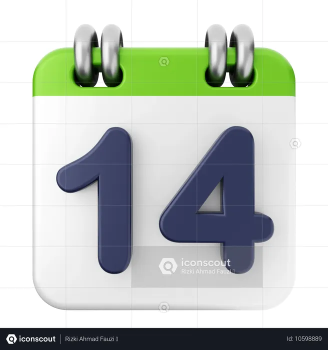 Calendario 14  3D Icon