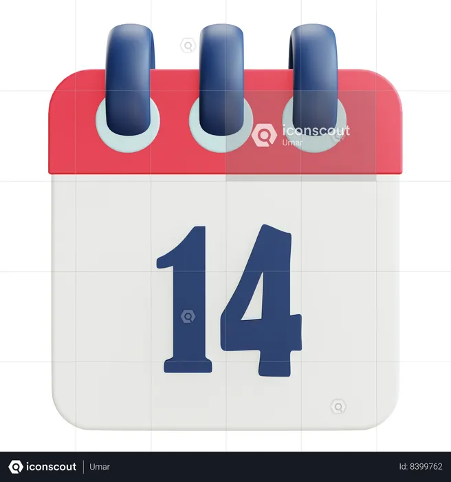 14 Date  3D Icon