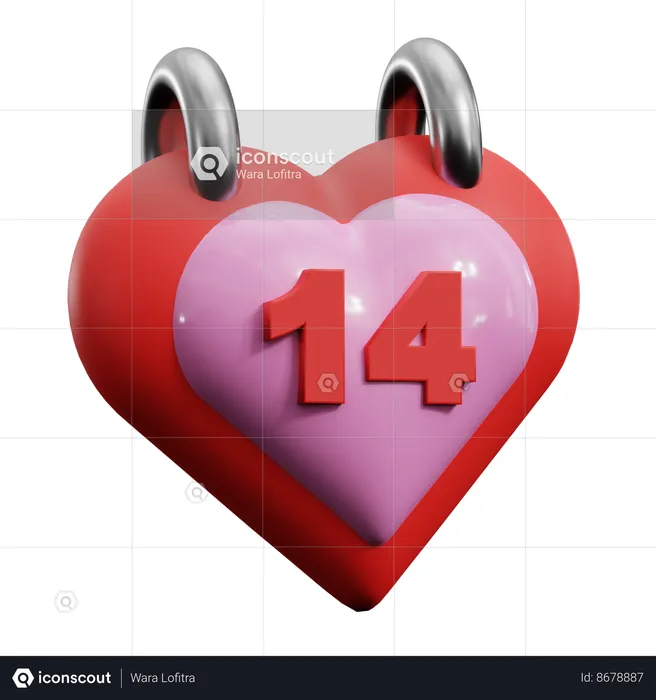 14 Date  3D Icon