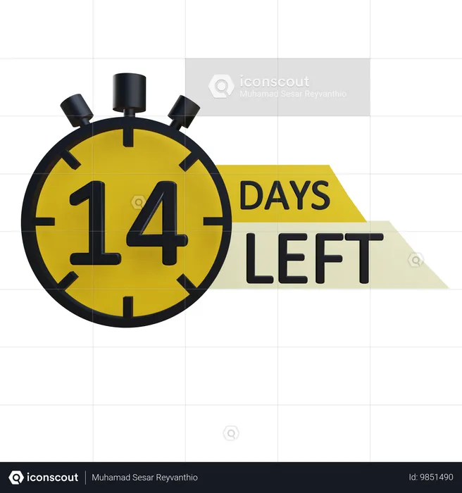 14 days left  3D Icon