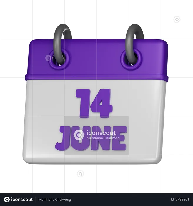 14 de junho  3D Icon