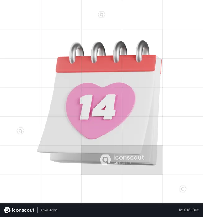 14 de febrero  3D Icon