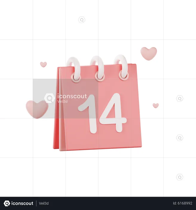 14 February  3D Icon