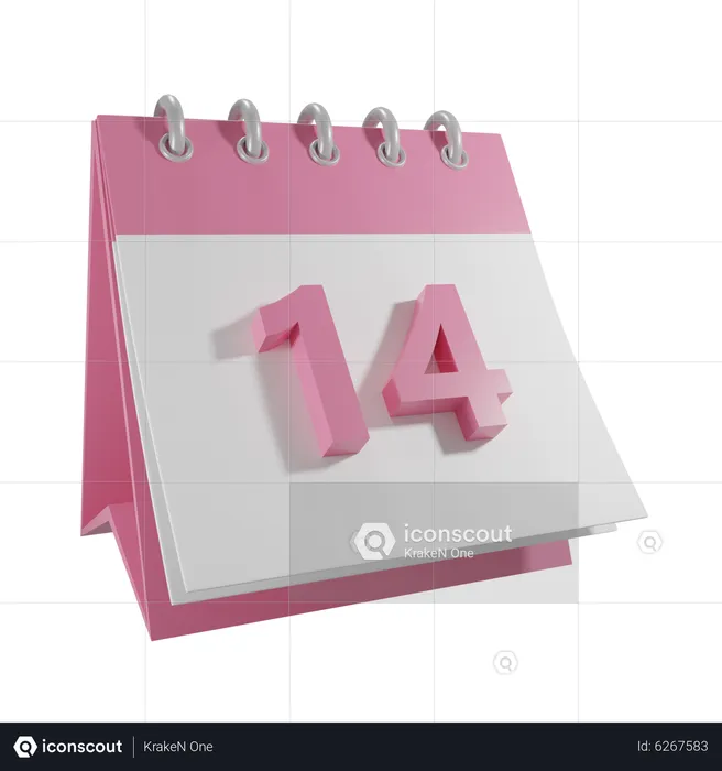 14 February  3D Icon