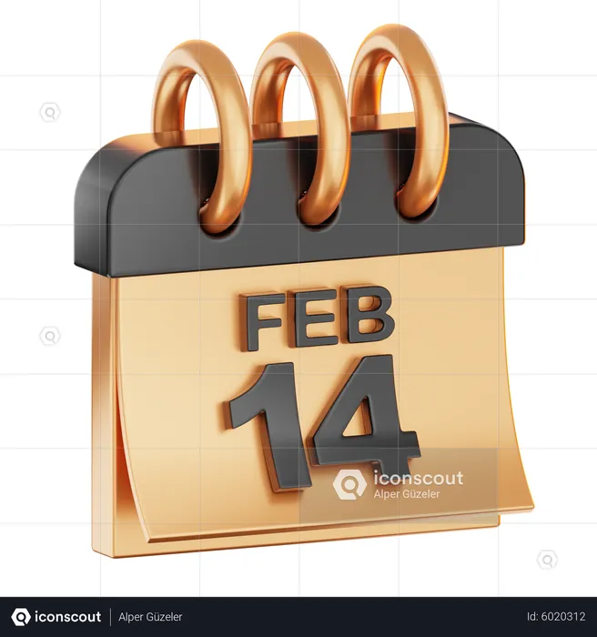 14 février  3D Icon