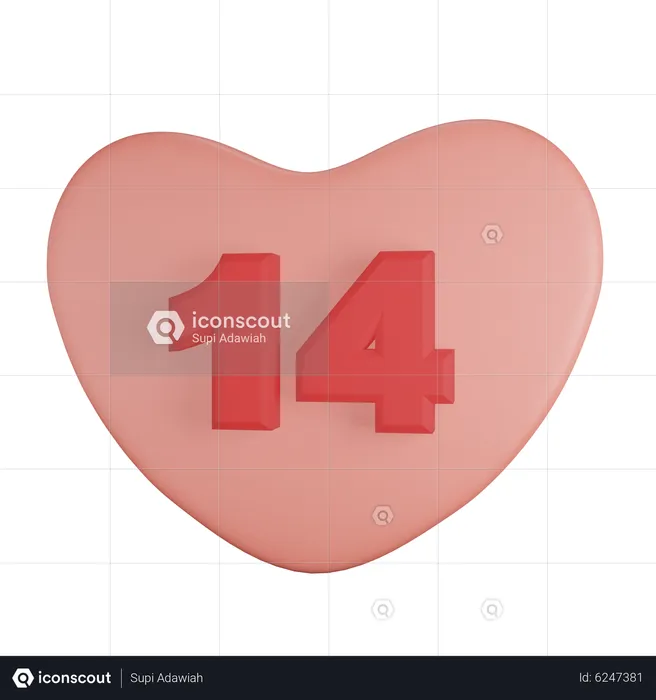 14 février  3D Icon