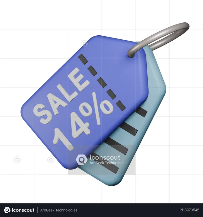 14% Etiqueta de venta  3D Icon