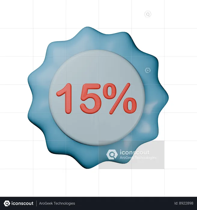 Badge de réduction de 15 %  3D Icon