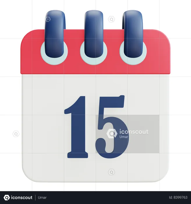15 Date  3D Icon