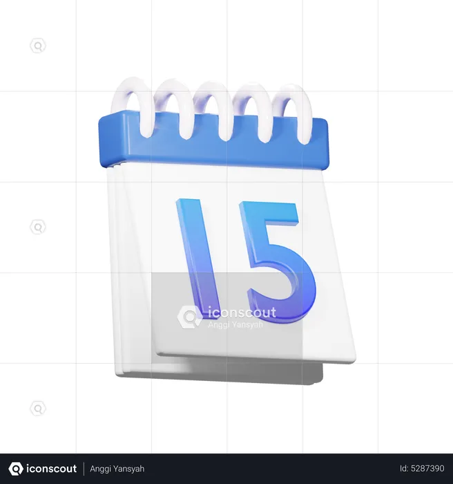 15 Date  3D Icon